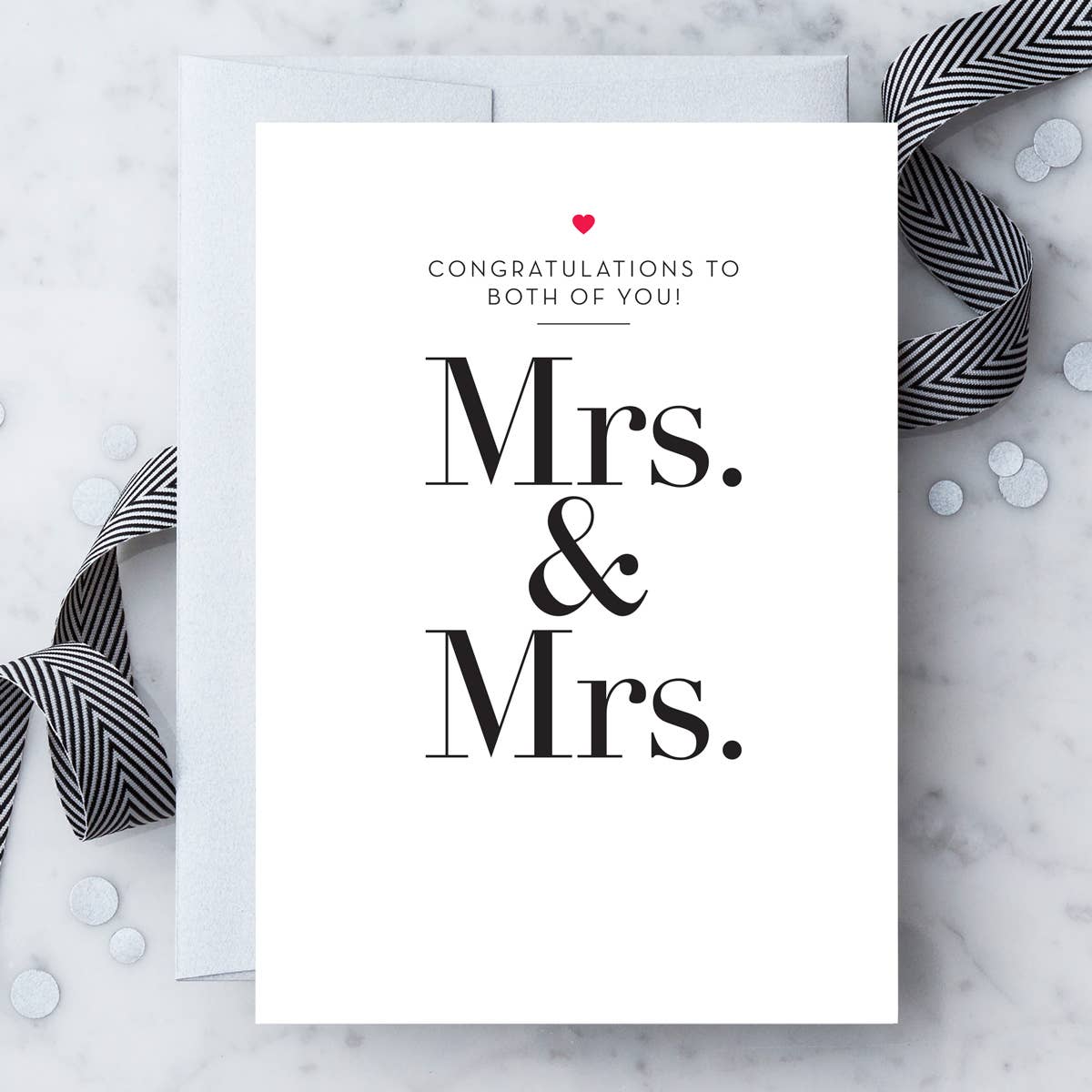 Mrs. & Mrs. - Congratulations To Both Of You - Wedding Marriage Greeting Card - Mellow Monkey