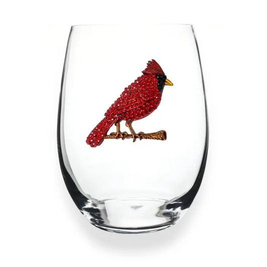 Cardinal Jeweled Stemless Wine Glass - Mellow Monkey