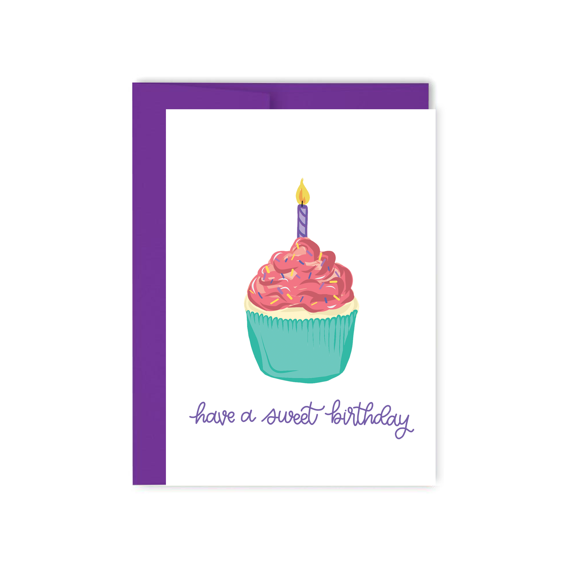 Have A Sweet Birthday Cupcake and Candle Birthday Card - Mellow Monkey