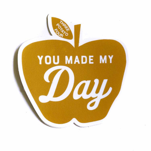 You Made My Day - Apple Vinyl Decal Sticker 3-in - Mellow Monkey