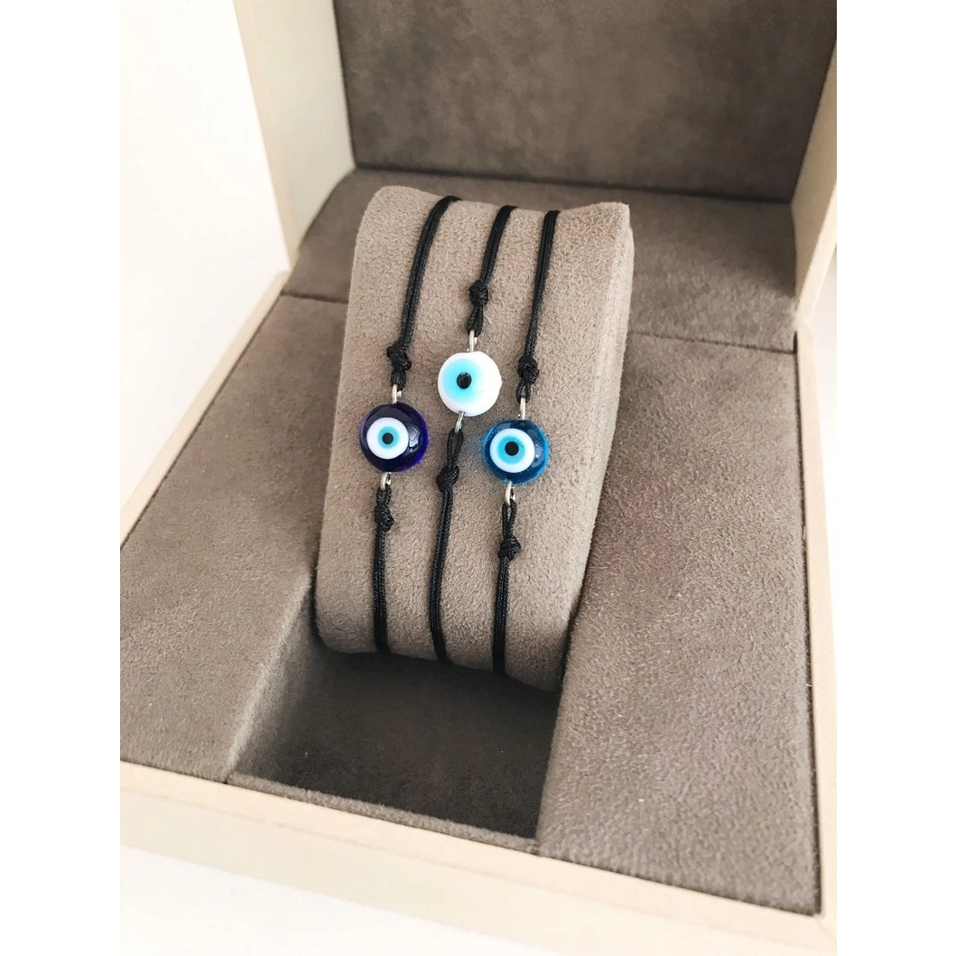 Murano Glass Evil Eye Bracelet - Blue - Mellow Monkey