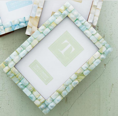 Mother of Pearl Tile Photo Frame 5x7 for 4x6 Photo - Mellow Monkey