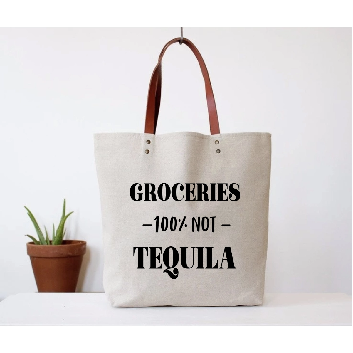 Groceries, Not Tequila Funny Tote Bag - Mellow Monkey