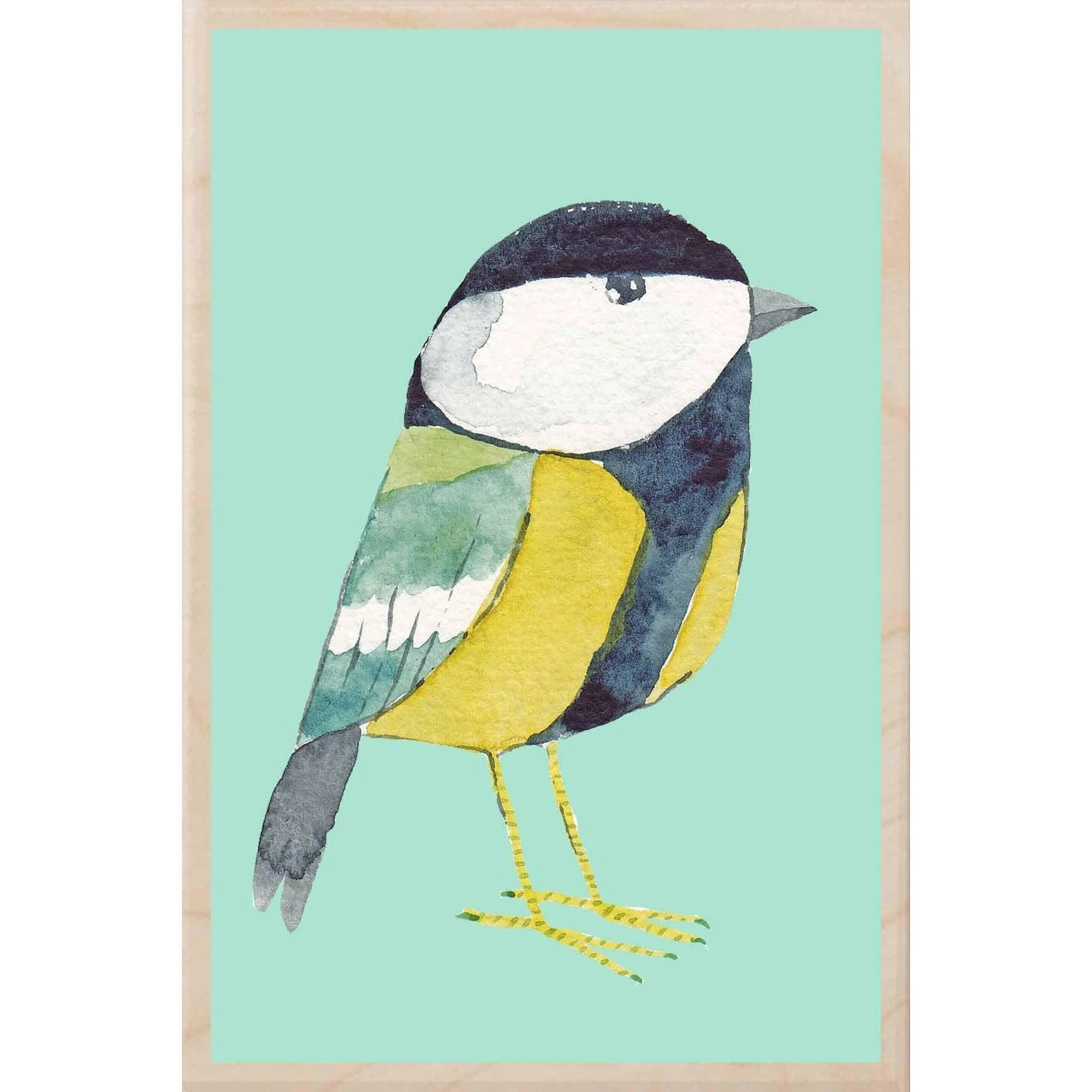 Great Tit Wooden Postcard - Matt Sewell Birds - Mellow Monkey