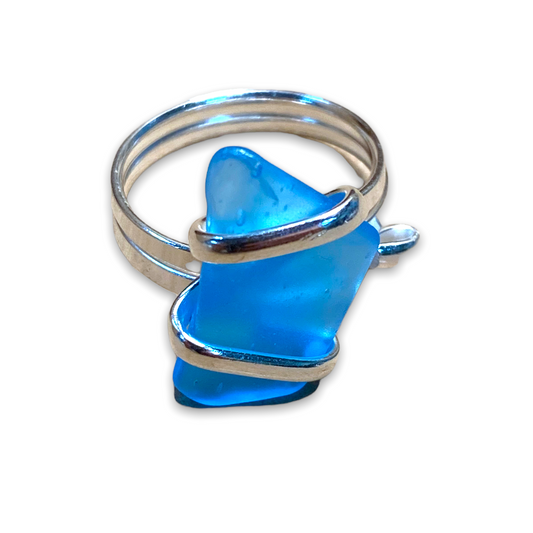 Sea Glass Nugget Ring - Turquoise - Mellow Monkey