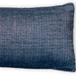 Navy and White Striped Reversible Rectangle Woven Wool and Cotton Lumbar Pillow - 36" x 14" - Mellow Monkey