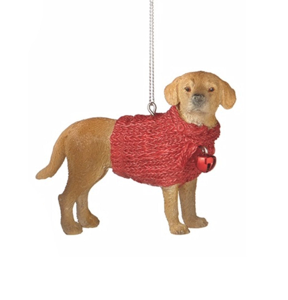 Family Dog in Red Sweater Ornament - Mellow Monkey