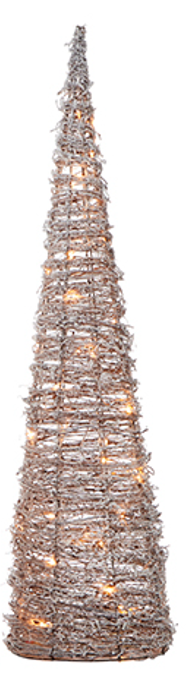 Snowy Lighted Cone Tree - 3 Sizes - Mellow Monkey