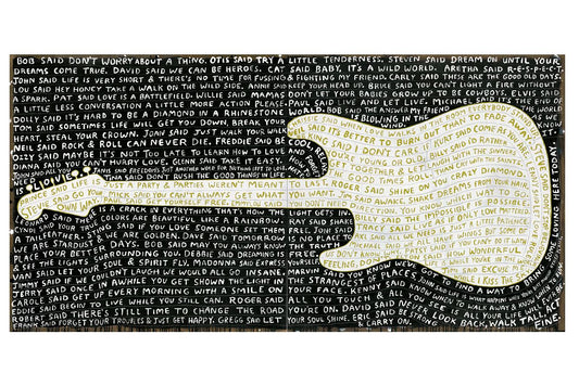 Sugarboo - Legends - 46x23 Chartreuse Two Piece Gallery Wrap Panel Statement Wall Art - Black Background - Mellow Monkey