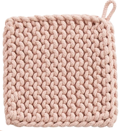 Crocheted Pot Holder - Thick Cotton - 8-in Square - Mellow Monkey