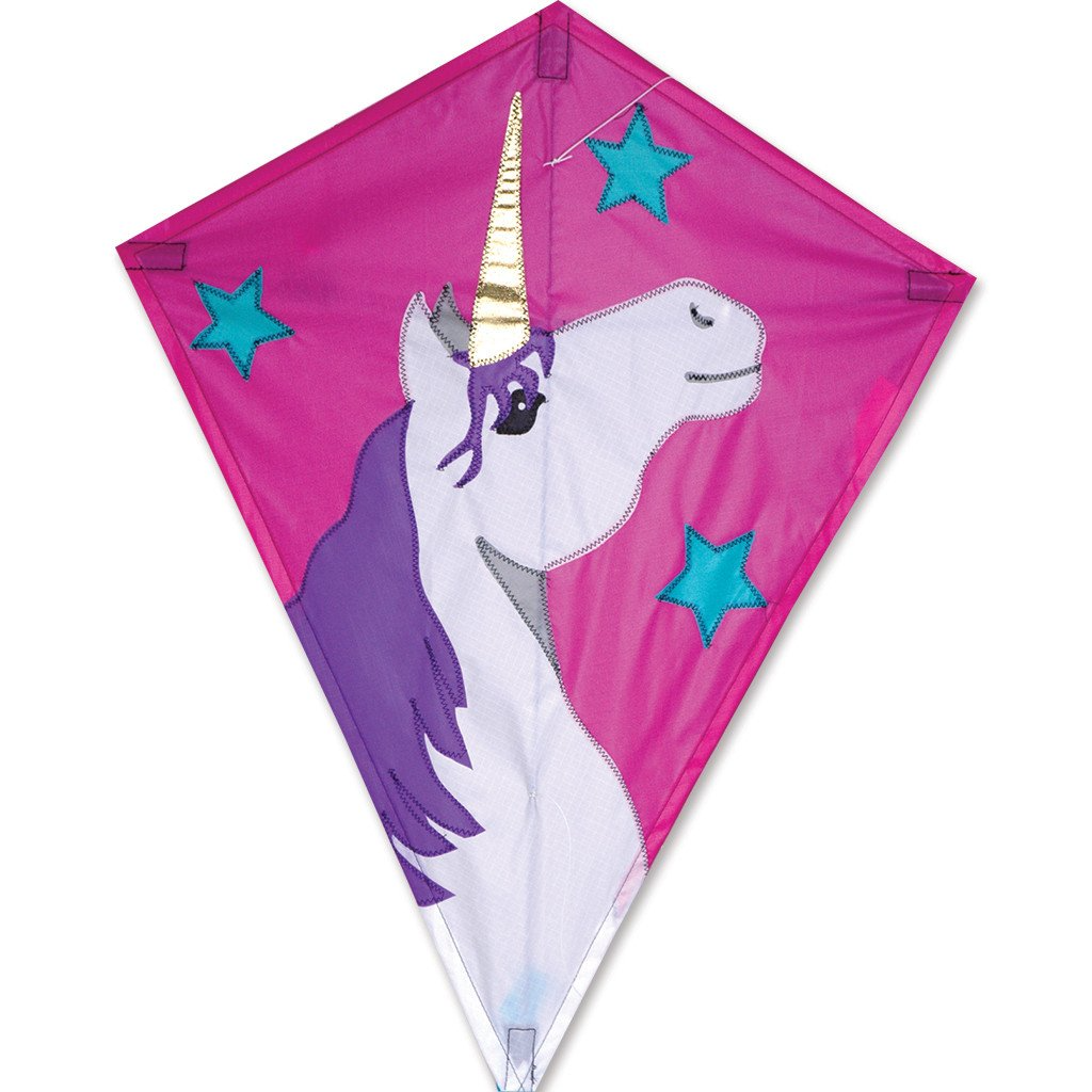 Lucky Unicorn Diamond Fabric Kite -25" - Mellow Monkey