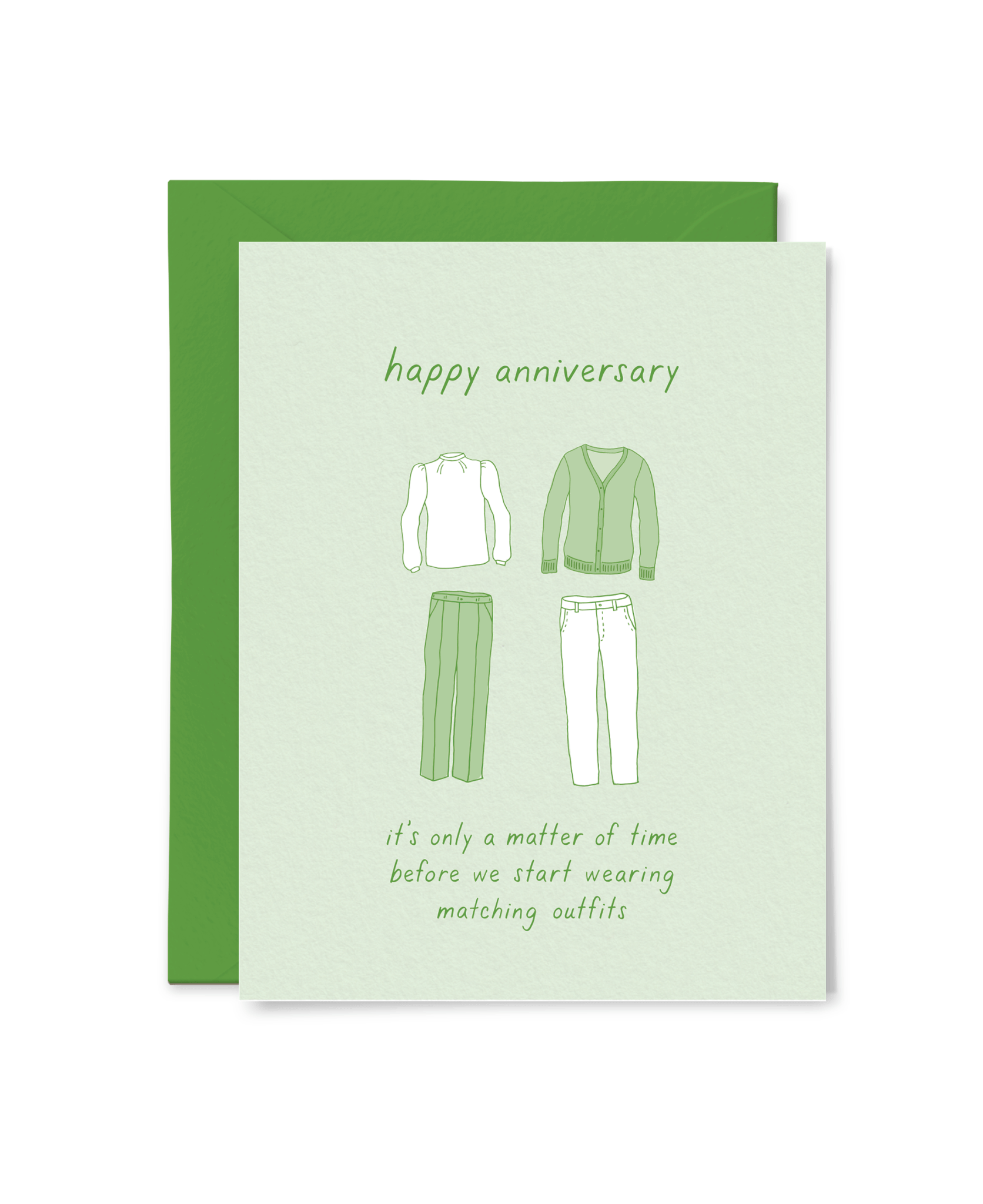 Matching Outfits Happy Anniversary Card - Mellow Monkey