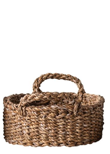 Hand-Woven Seagrass Basket with Handle - Mellow Monkey