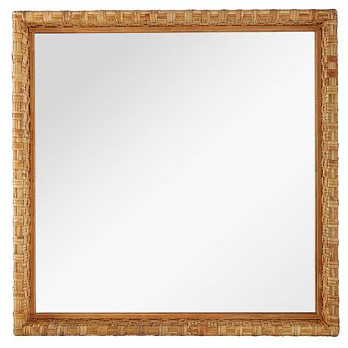 Rattan Frame Mirrored Wall Decor - 28.5 in. - Mellow Monkey