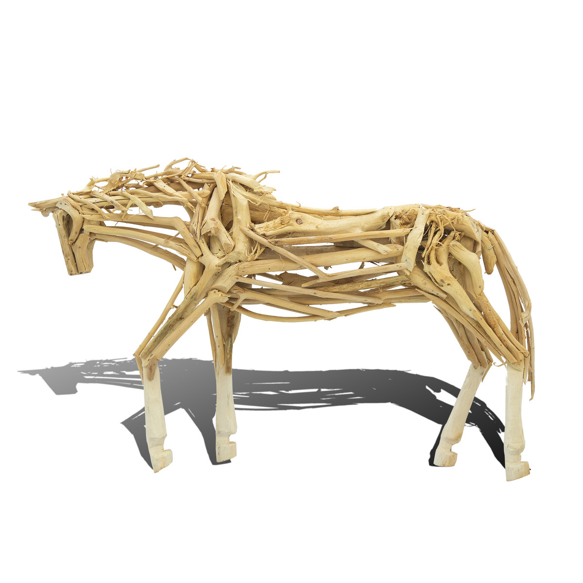 Driftwood Trotting Horse Figure - 18-in x 14-in - Mellow Monkey