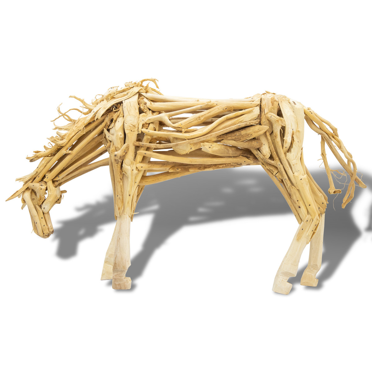 Driftwood Grazing Horse Figure - 18-in x 12-in - Mellow Monkey