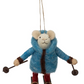 Wool Felt Skiing Mouse Ornament - 2 Variants - Mellow Monkey