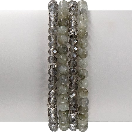 Mini Gemstone and Crystal Bracelet Set - Labradorite - Mellow Monkey