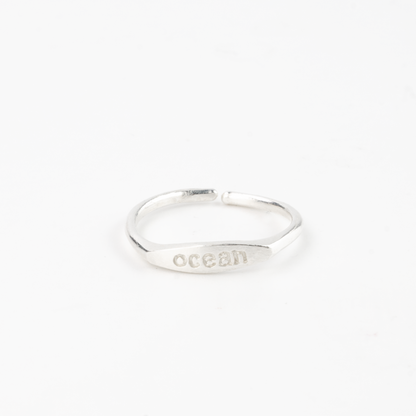 Surf Vibes Adjustable Ring - Surf - Silver - Mellow Monkey