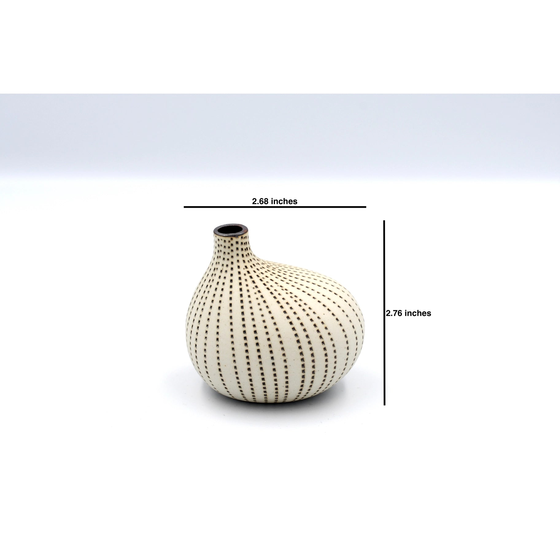 Omo Mini Porcelain Bud Vase - White With Brown Dots - 2.68"W x 2.76"H - Mellow Monkey