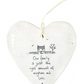 Ceramic Heart with Embossed Sentiment - 3-3/4-in - Mellow Monkey