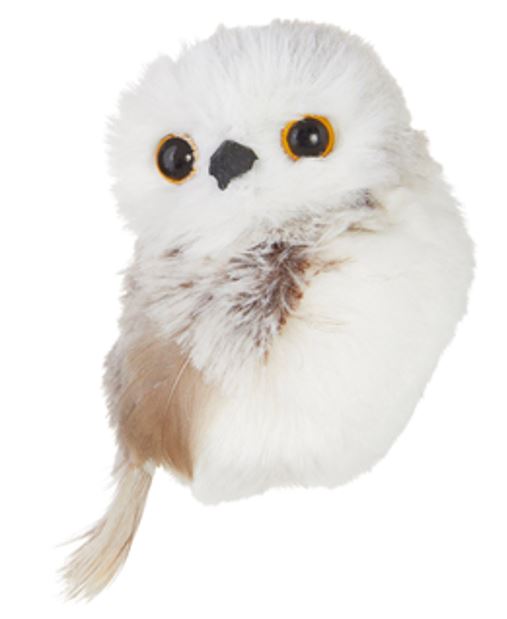 Fluffy Owl Ornament - 3-1/2-in - Mellow Monkey