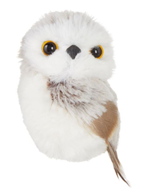 Fluffy Owl Ornament - 3-1/2-in - Mellow Monkey