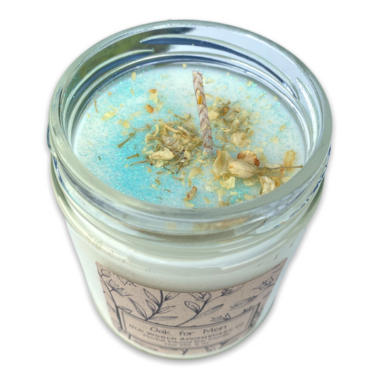 Oak For Men Single Wick Herbal Infused Soy Candle - 9oz - Mellow Monkey