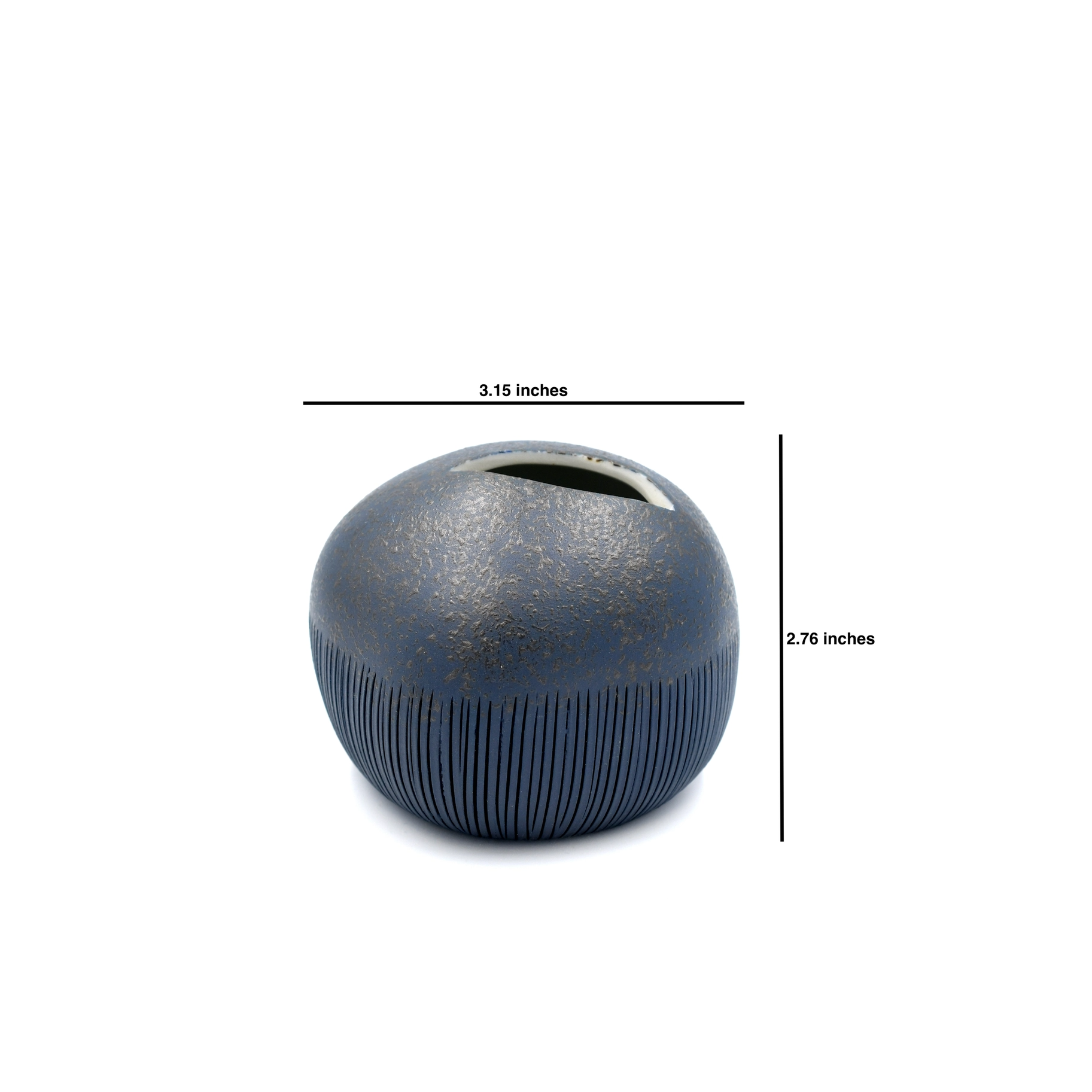 Pebble Porcelain Bud Vase - Navy - 3.15"W x 2.76"H - Mellow Monkey