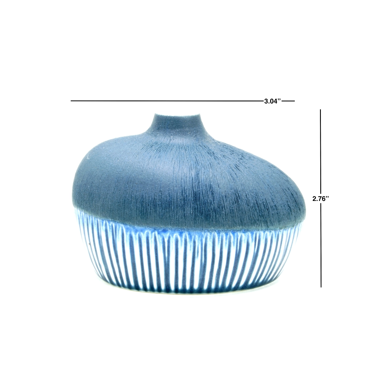 Gugu Pim Porcelain Bud Vase - Blue - 3.04"W x 2.76"H - Mellow Monkey