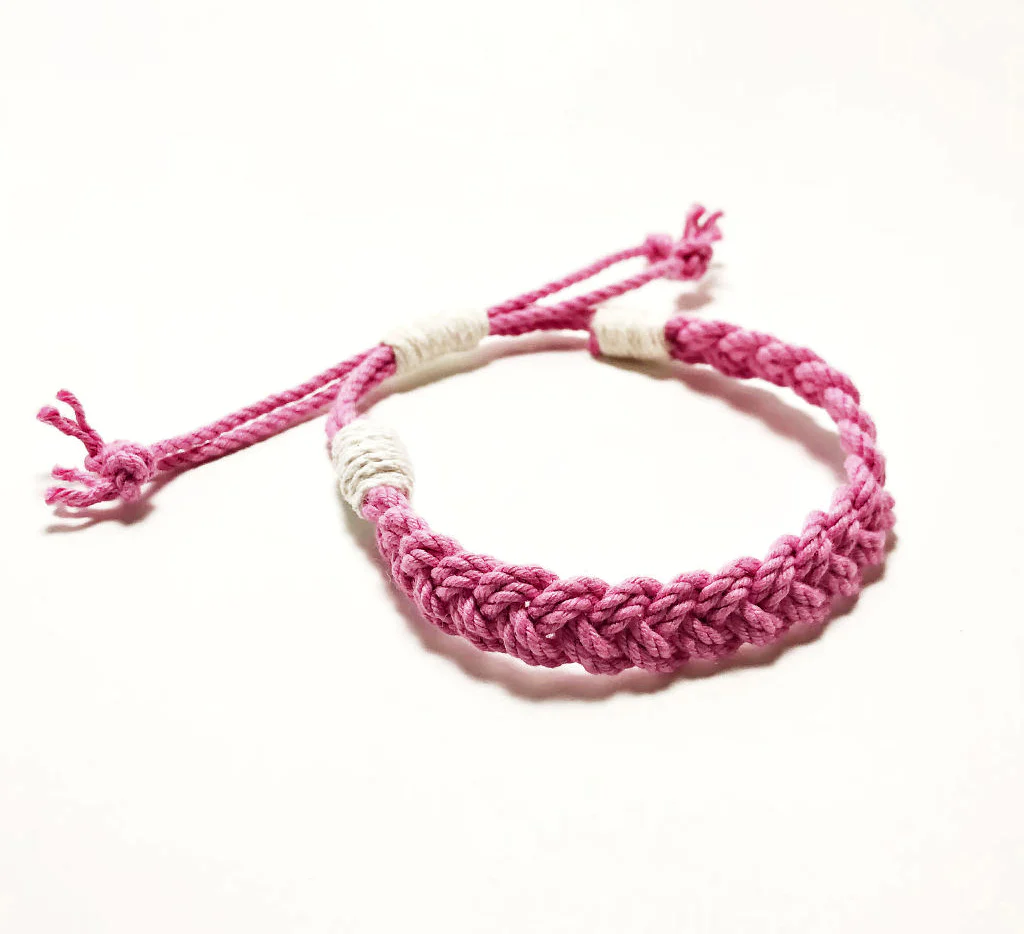 Mystic Knotworks Adjustable Woven Nautical Bracelet - Pink - Mellow Monkey