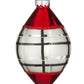 Red Black and Silver Plaid Glass Ornament 4-in - Mellow Monkey
