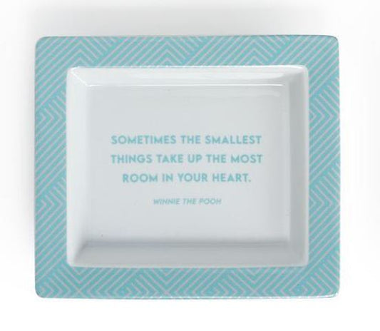 Sometimes The Smallest Things (Winnie The Pooh) - Wise Sayings Porcelain Desk Tray - 6-5/8-in - Mellow Monkey