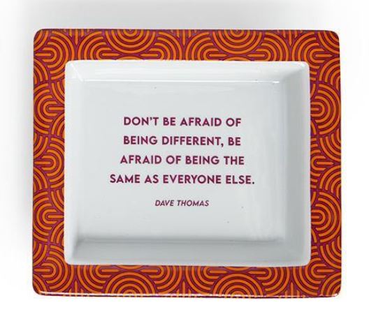 Don't Be Afraid Of Being Different - Wise Sayings Porcelain Desk Tray - 6-5/8-in - Mellow Monkey