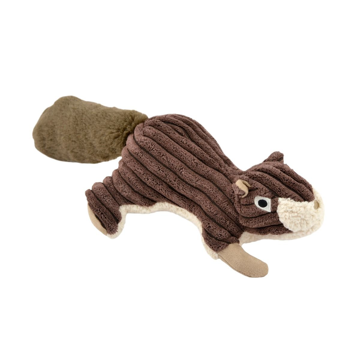 Plush Squirrel Dog Toy With Squeaker - 12-in - Mellow Monkey