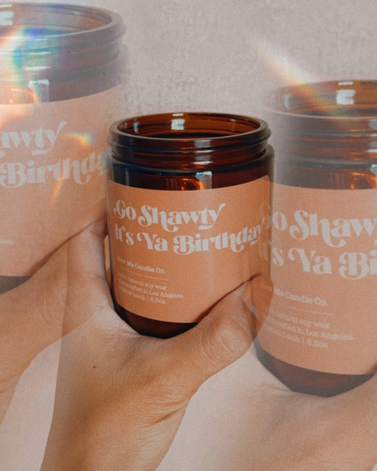 Go Shawty It's Ya Birthday - Soy Candle - Buttercream, Vanilla, Sugar - 8-1/2-oz - Mellow Monkey