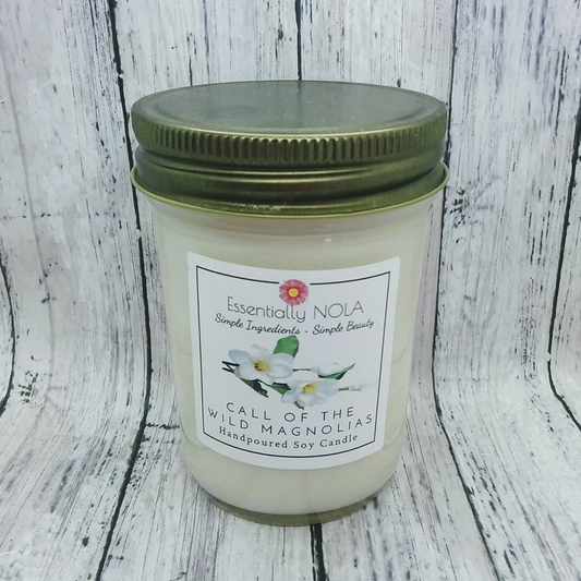 Essentially Nola - Call of the Wild Magnolias Hand Poured Soy Candle - 8-oz - Mellow Monkey