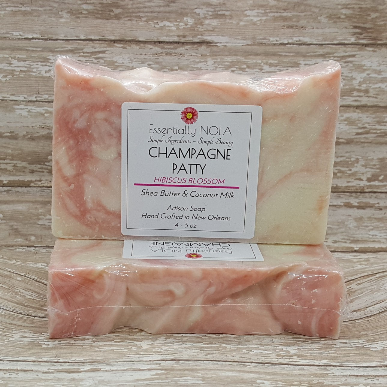Champagne Patty Hibiscus Blossom Shea Butter and Coconut Milk Artisan Bar Soap - Mellow Monkey