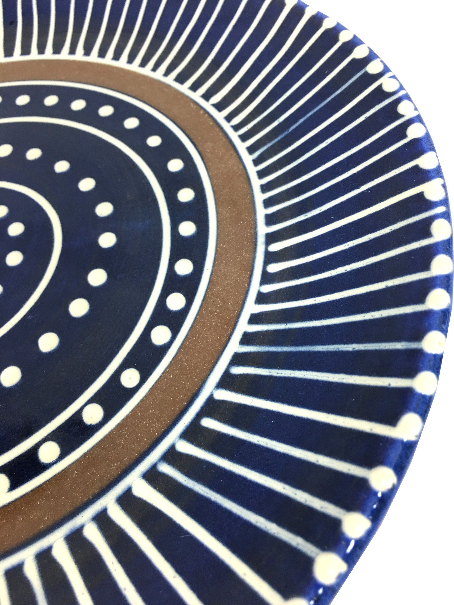 Earthworks Handmade Pottery - Small Serving Plate (Bajan Blue) - Mellow Monkey