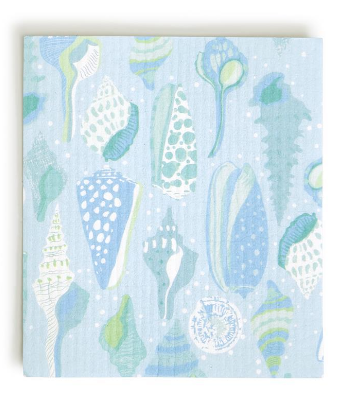 Seashell and Coral Multipurpose Biodegradable Swedish Dish Kitchen Cloth - 8-in - Mellow Monkey