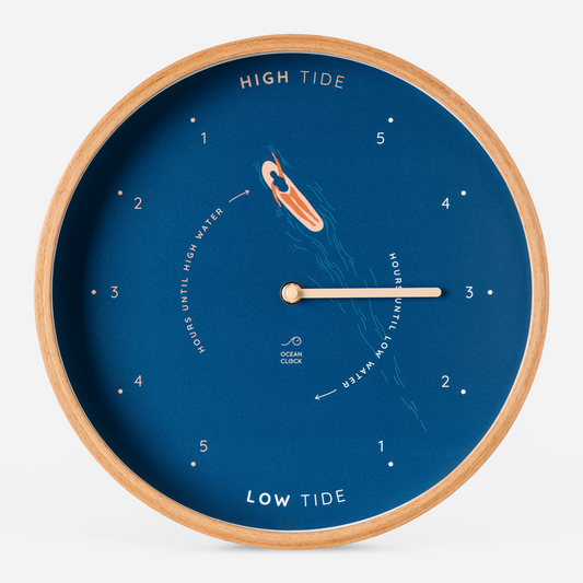 Surf Blue Wood Tide Clock - Mellow Monkey