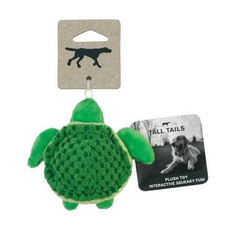 Baby Turtle Plush Dog Toy with Squeaker - 4-in - Mellow Monkey