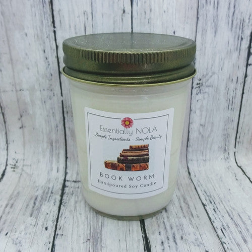 Essentially Nola - Book Worm Hand Poured Soy Candle - 8-oz - Mellow Monkey