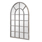 Antique Rustic Gray Arched Metal Windowpane Mirror - 44-in - Mellow Monkey