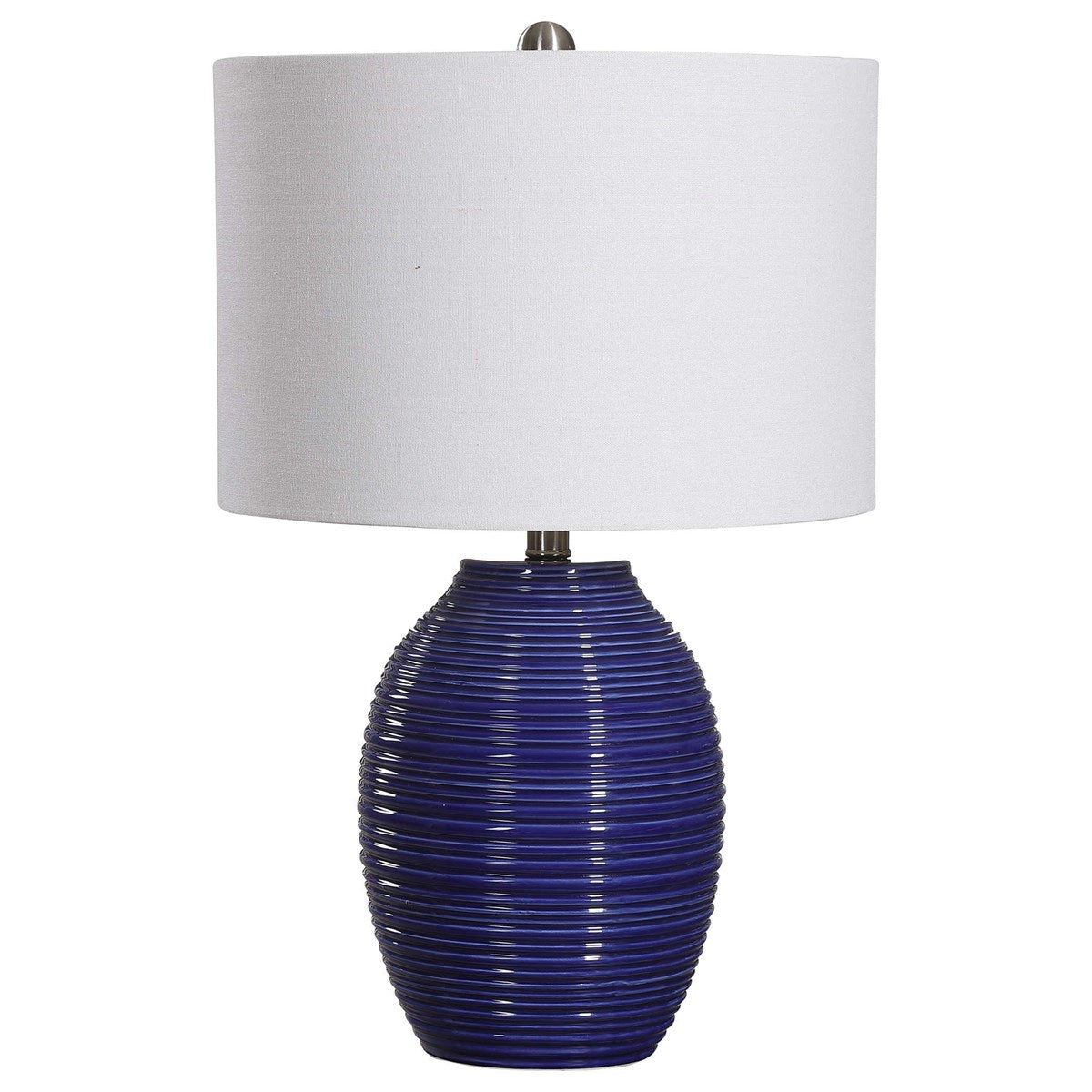 Indigo Blue Rib Texture Table Lamp - 24-in – Mellow Monkey