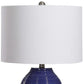 Indigo Blue Rib Texture Table Lamp - 24-in - Mellow Monkey