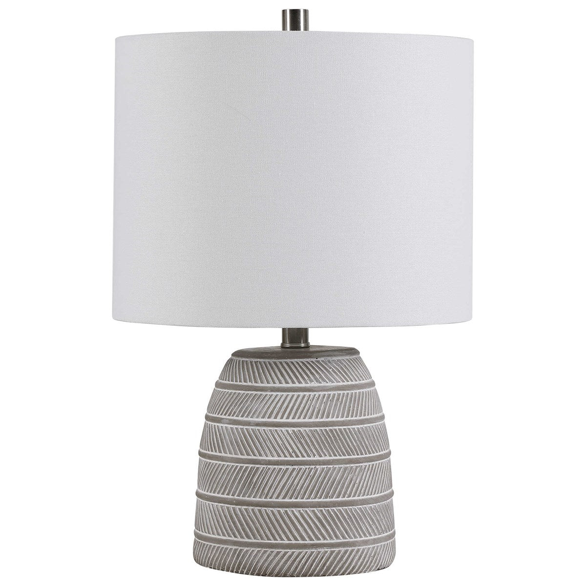 Gray and White Concrete Table Lamp - 20-in - Mellow Monkey