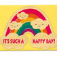 It's Such A Happy Day Rainbow Real Wood Greeting Card - Mellow Monkey
