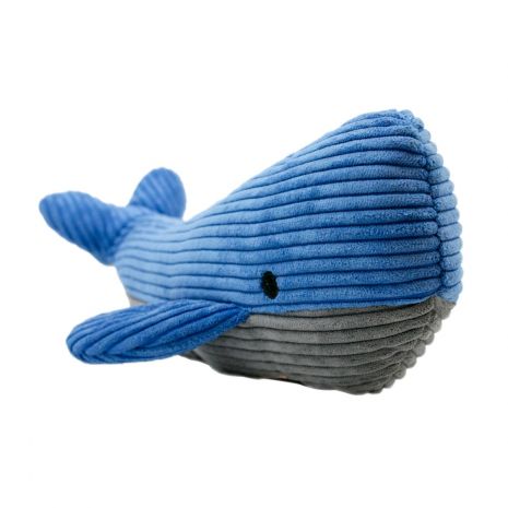 Whale Plush and Durable Dog Toy With Squeaker - 14-in - Mellow Monkey