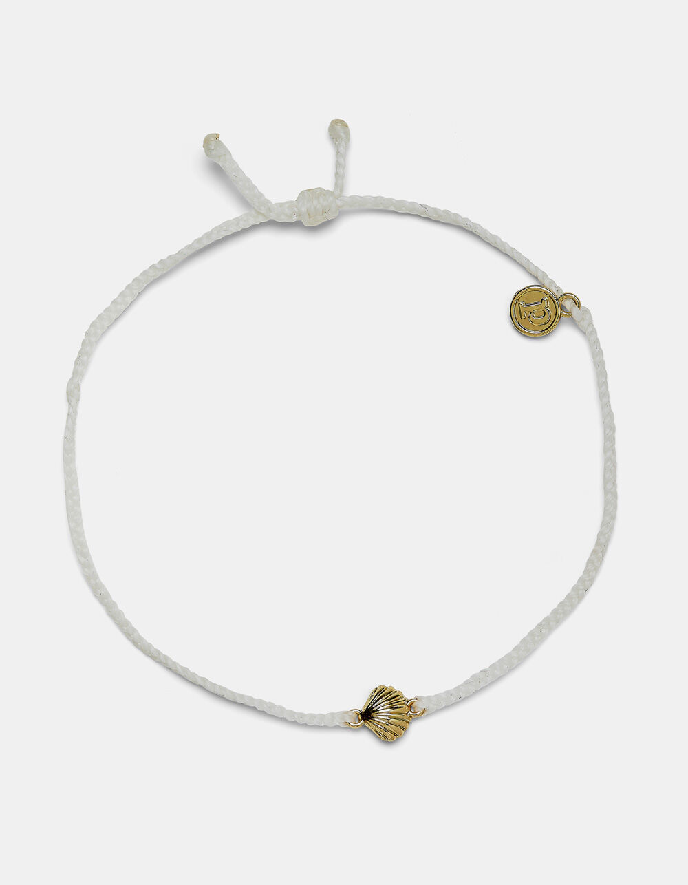 Puravida Scallop Charm Gold Anklet - White - Mellow Monkey